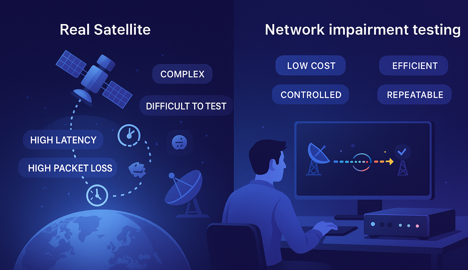 网络损伤仪卫星WAN优化应用案例 网络损伤测试仪卫星通信测试